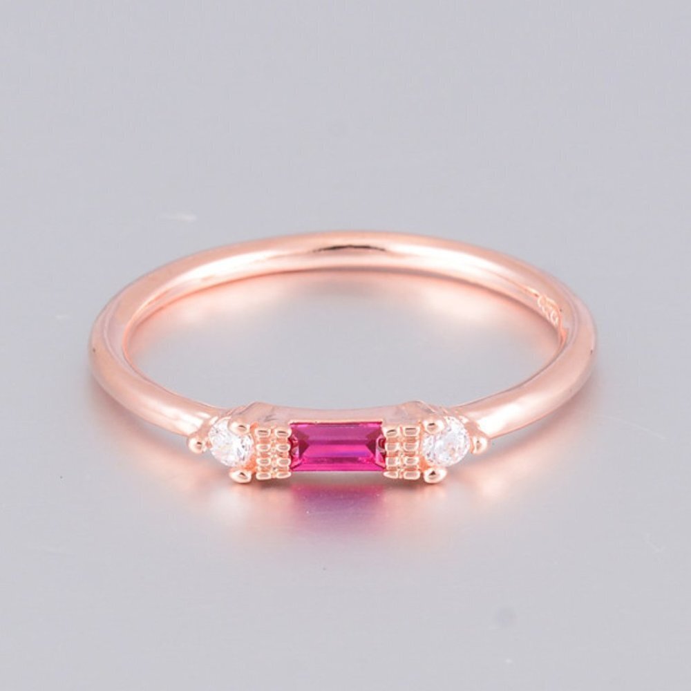 🔥 Refined Slight Anillos Chic Rectangle Round CZ Rings For Woman, HA4199-6